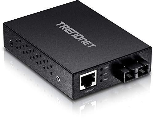 Trendnet 1000Base T To 1000Base Sx Multi Mode Sc Fiber Converter, Up To 550M (1800 Ft.), 2 Gbps Switching Capacity, Tfc Gmsc