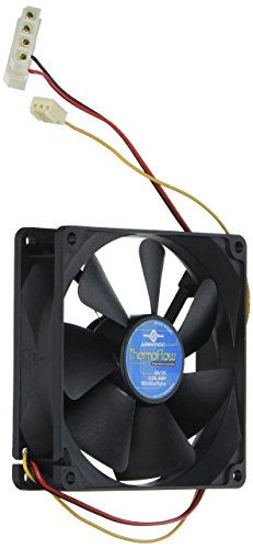 Vantec Thermoflow Tf9225 92X92X25Mm Double Ball Bearing Temperature Controlled Case Fan (Black)