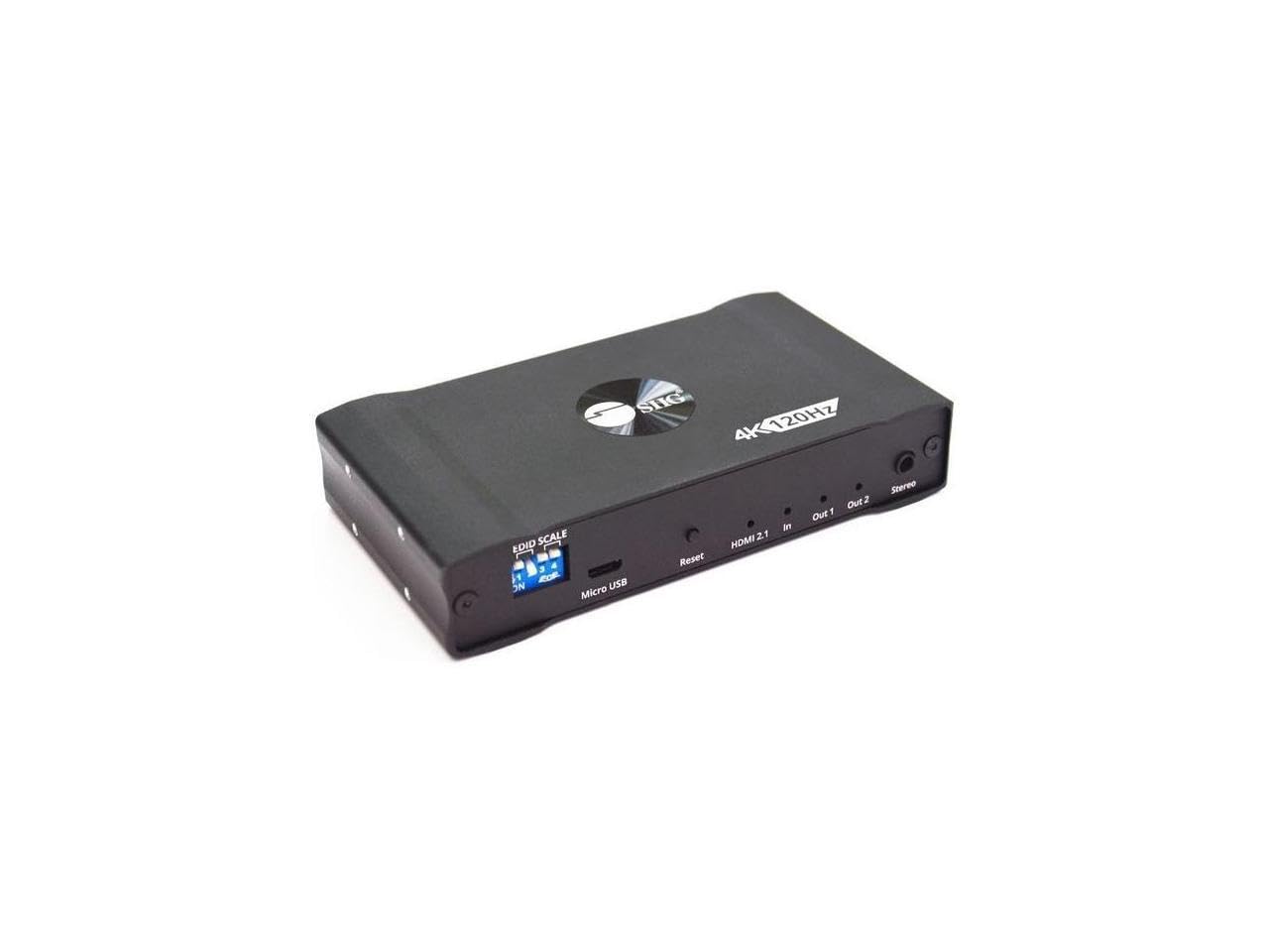 SIIG 1x2 4K120Hz HDMI Splitter with EDID & Audio Extractor