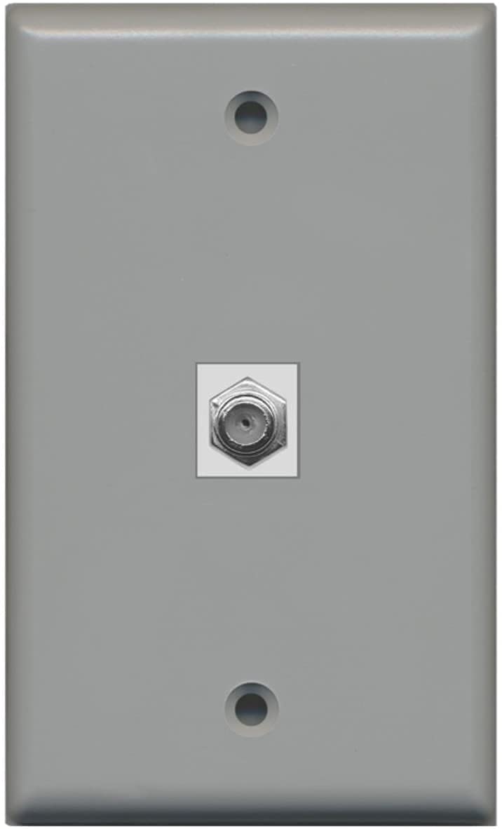Riteav Coax Cable Tv Wall Plate 1 Gang Flat   Gray