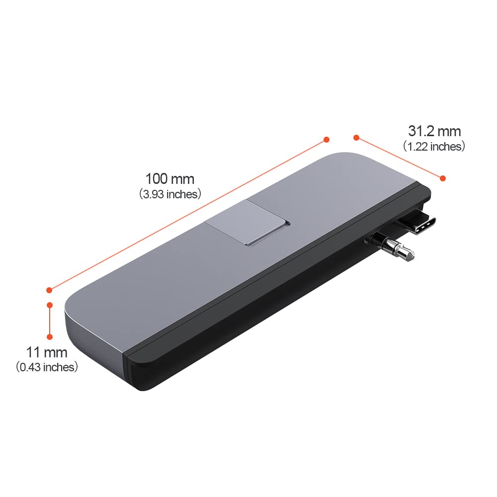 Qwiizlab Usb C Hub 5 In 1 Adapter, Gigabit Ethernet, Usb 3.0 Port, Microsd Reader, 3.5Mm Audio For 2024/23/22/21 14/16 Inch Macb