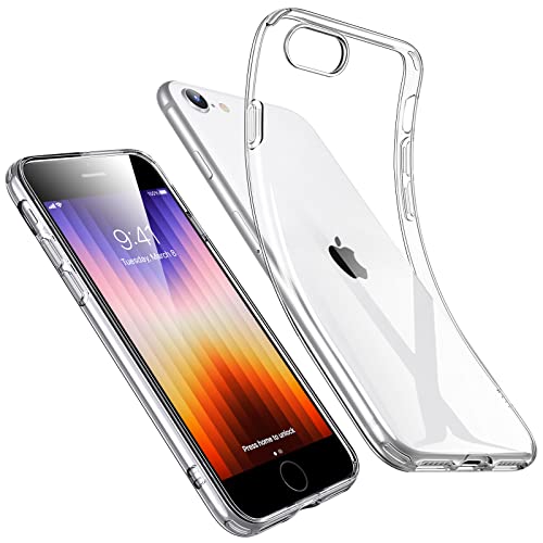 Esr Clear Silicone Case Compatible With Iphone Se (2022) Case, Iphone Se (2020), Iphone 8, Thin Soft Tpu Transparent Protective