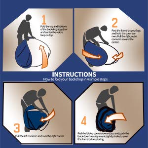 Kate Collapsible Backdrop Pop Up Photo Backdrops Folded Grey Black For Photography, For Video, For Broadcast, 5X6.5Ft