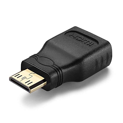 Rodmed Mini Hdmi Male To Standard Hdmi Female Adapter Converter Plug (Black)  Not Compatible With Mobile Phones