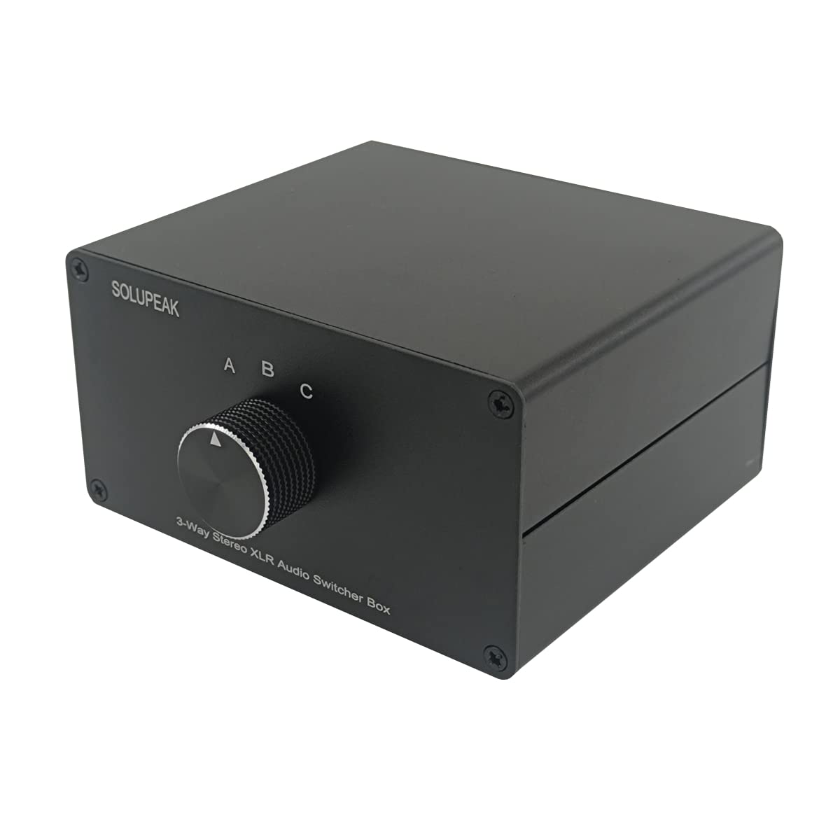 Solupeak 3 Way Xlr Stereo Audio Switch Box, Balanced Audio Converter, Passive Signal Source Audio Input Selector Switcher Splitt