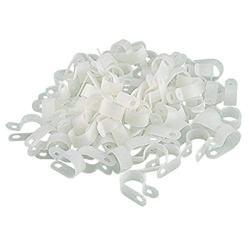Xingyheng 200Pcs White Nylon R Type Cable Clips Fastener For 1/2 Inch (12.7Mm) Dia Wire Tube (Plastic Wire Cord Clip Fixer)