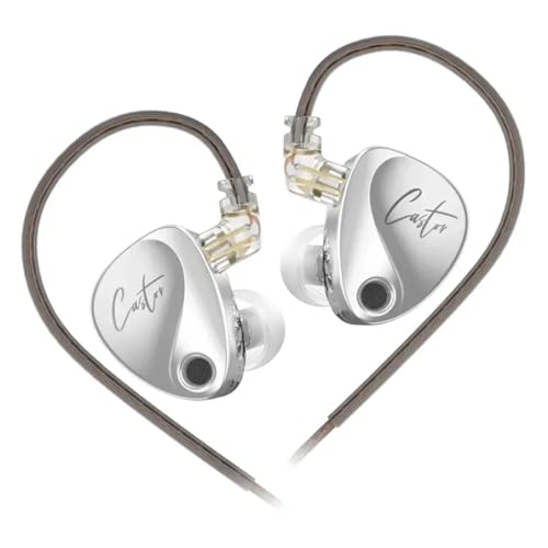 Kz Castor Wired Iem InEar Headphones With Mic |Dual Dynamic Driver In Ear Monitor, 4 Tuning Switches Iem,2Pin Detachable Cable