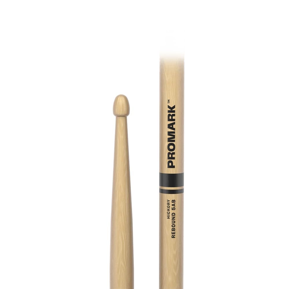 Promark Rebound 5Ab Hickory Drumsticks   Crafted For Resilience And Precision   Acorn Wood Tip For Larger Sweet Spot   1 Pair