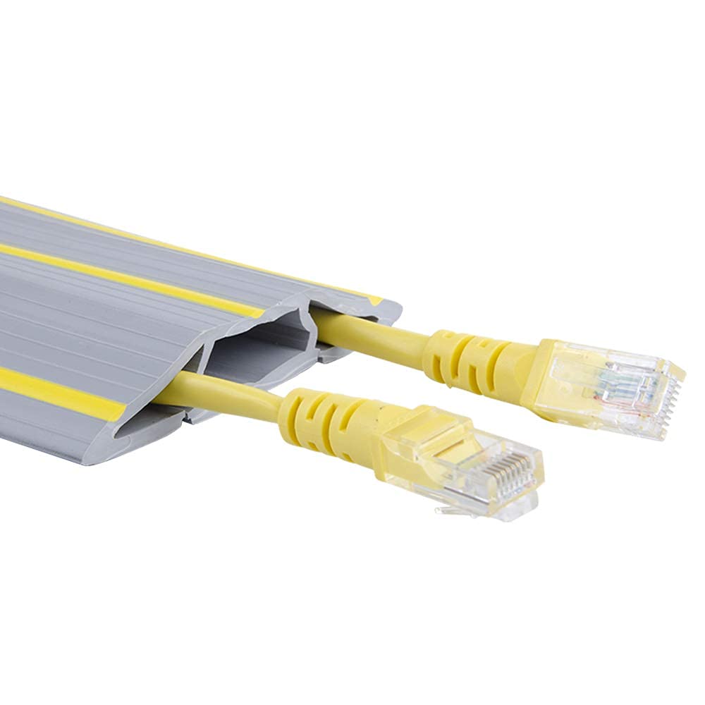 20Ft Cord Cover Heavy Duty Cable Protector 3 Channels Contains Cords Cables And Wires Easy To Unroll Conceal Wires Of Home Offic