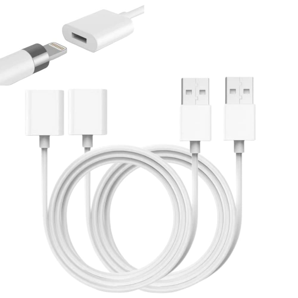 Design For Apple Pencil Charger,Apple Pencil Adapter 1Ft 2 Pack, Ipencil Pen First Gen Charging Cable Compatible With Apple Penc