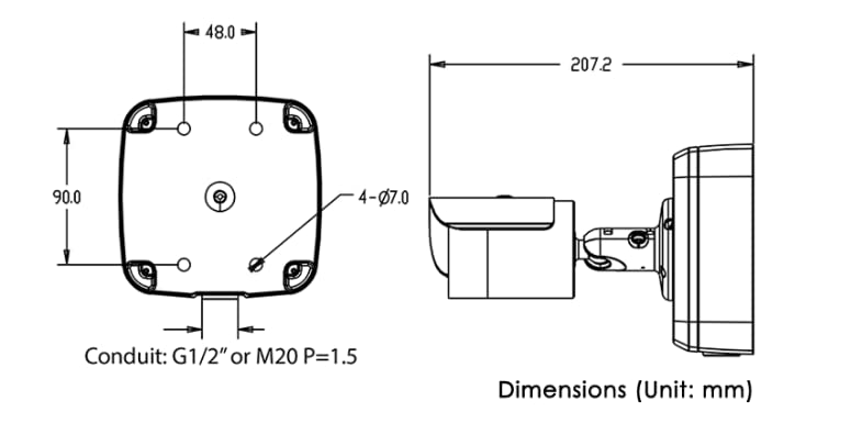 Lorex Square Outdoor Junction Box For 3 Screw Base Security Cameras, Black   Tri Axel Security Mounting Junction Box   Durable, Weatherproof Design, Easy Installation   Three Screw Base Cameras Only