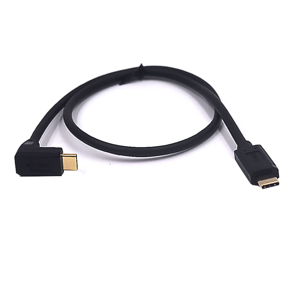 Kework 2Ft Usb 3.1 Type C Cable, Usb C Male To 90 Degree Up & Down Angle Usb C Male Cable, 3A & 10Gbps Sync Charging & Data Tran