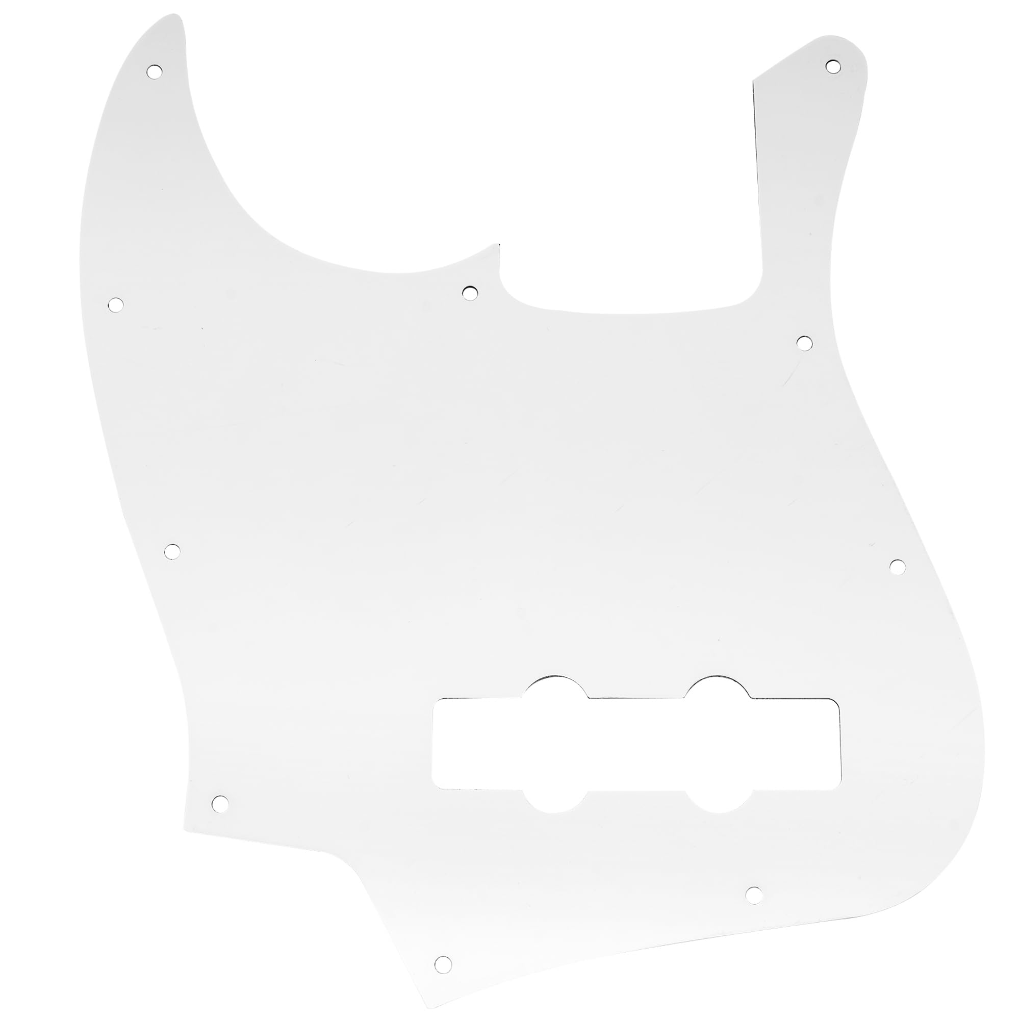 Musiclily 10 Hole Jb Bass Pickguard For Fender Us/Mexico Made Standard Jazz Bass, 3Ply White