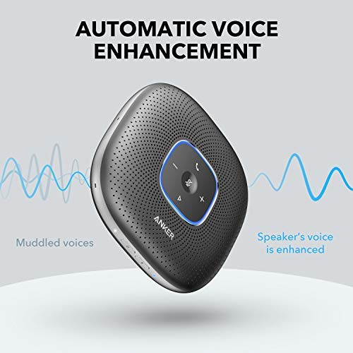 Anker Powerconf Speakerphone, Zoom Certified Conference Speaker With 6 Mics, 360 Enhanced Voice Pickup, 24H Call Time, Bluetooth