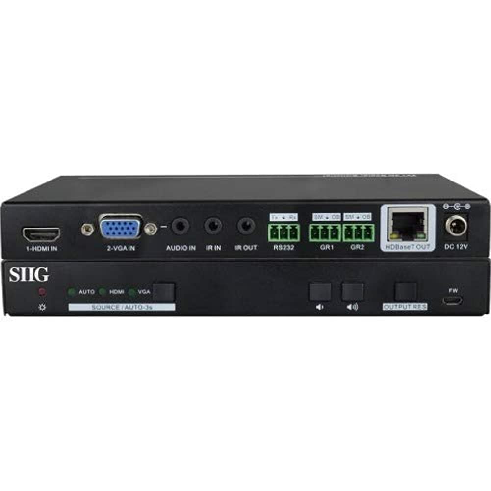 SIIG AC CEH24211S1 2x1 4K Scaler Switcher w HDBaseT HDMI VGA Audio output IR