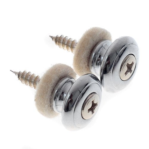 Inovat 2Pcs Mushrooms Head Guitar Strap Buttons Strap Locks Chrome Guitar Parts