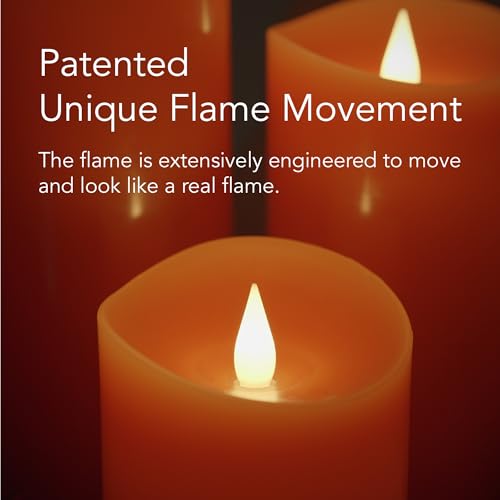 Softflame Christmas Decor Flameless Led Candles With Remote Control, 3''X 5''Battery Operated Pillar Real Wax With Timer For Chr