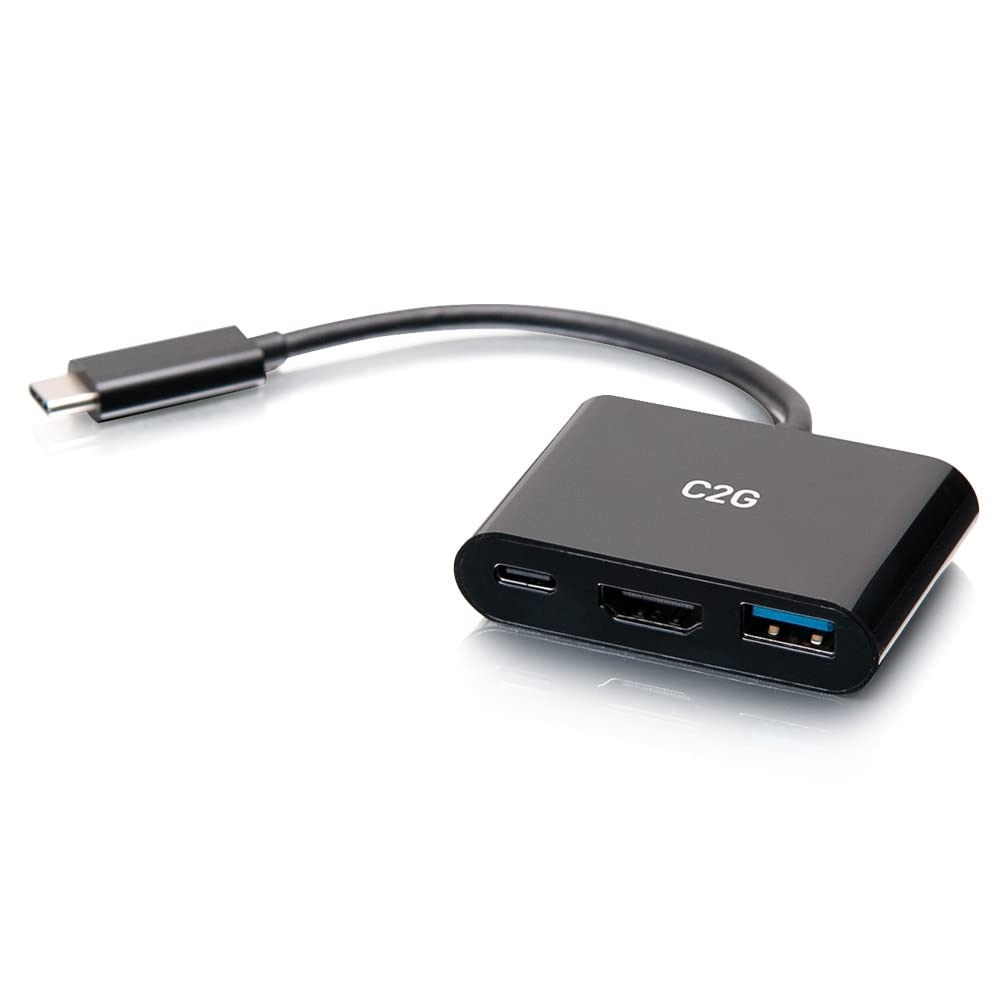 C2G Usb C 3 In 1 Mini Dock With Hdmi, Usb A, And Usb C Power Delivery Up To 60W   4K 30Hz