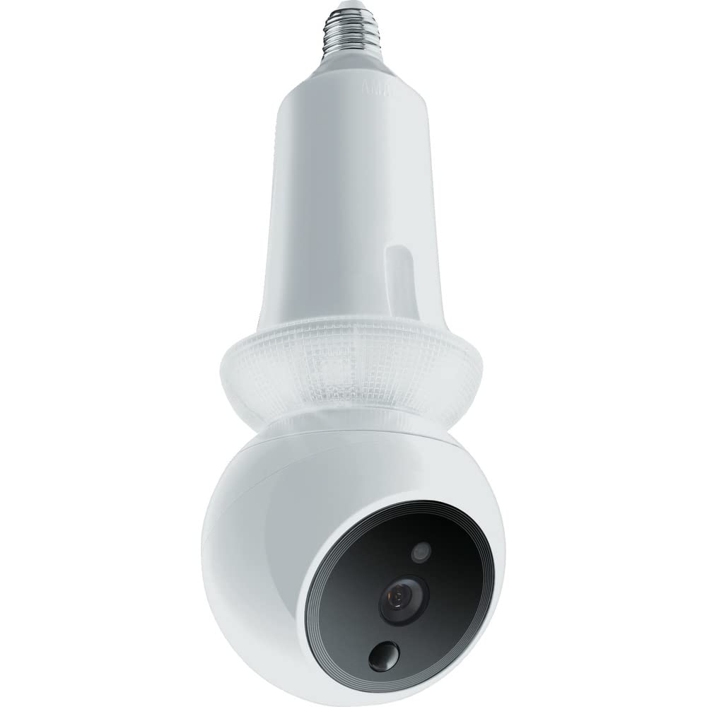 Amaryllo ACR1501R23WHE26 Zeus Biometric AutoTracking Light Bulb Indoor Security Camera, White