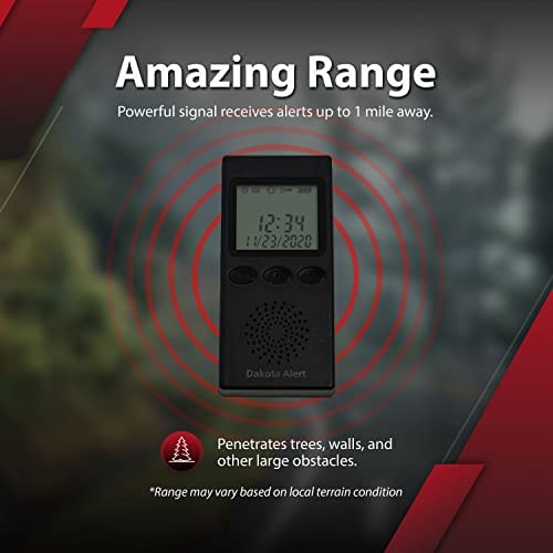 Wireless Driveway Alarm Portable Receiver Pr 4000   Compatible With Dakota Alert 4000 Transmitters | Battery Powered Monitor Comes With Usb Charger & Belt Clip, Driveway Alarms Wireless