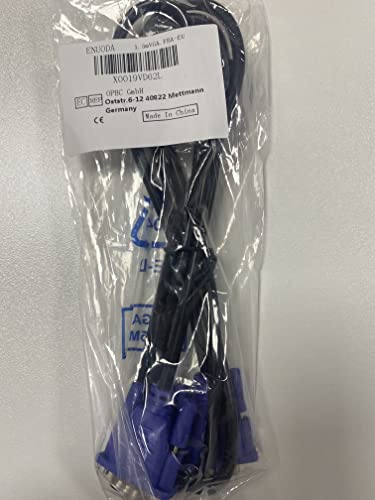 Enuoda Blue Vga Cable 15 Pin Male To Male Plug Computer Monitor Cable Wire Cord
