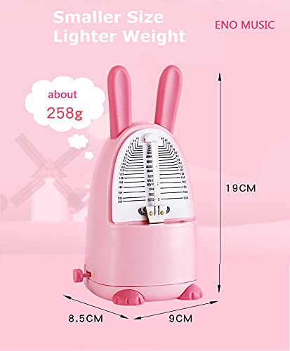 Easy Control Cute Cartoon Kids Mechanical Metronome For Piano Drum Guitar Violin Ukulele With Bell, Pink Rabbit