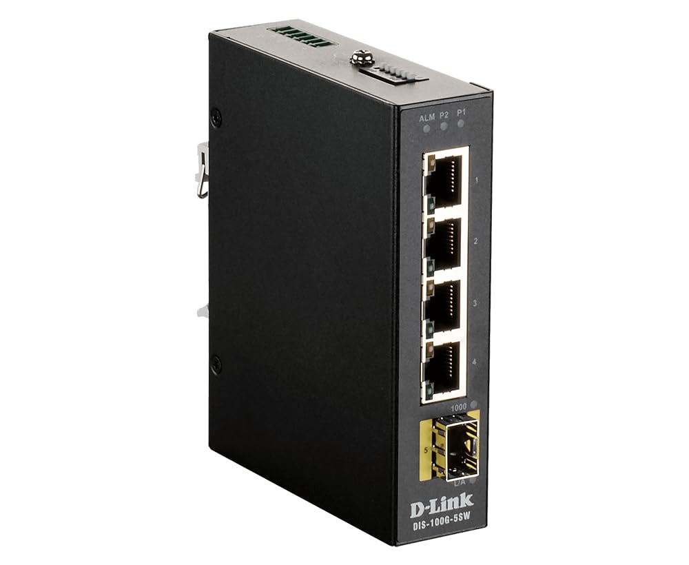 D Link Dis 100G 5Sw Industrial Gigabit Unmanaged Switch With Sfp Slot   4 X Gigabit Ethernet Network, 1 X Gigabit Ethernet Expan