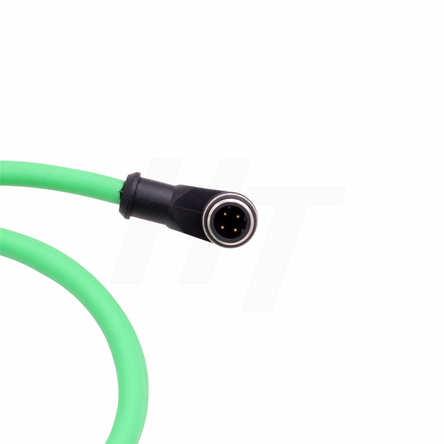 Hangton Cable For Profinet Ethernet/Ip Ethercat Ethernet Switch Omron Matrix Network Pc Plc, M12 4 Pin D Code Male Angled To Rj4