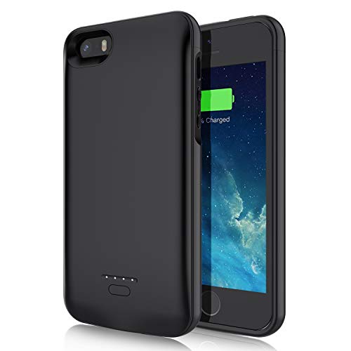 Juboty Battery Case For Iphone Se 2016 5S 5, Slim 4000Mah External Charging Case For Iphone 5 5S Se Portable Rechargeable Batter