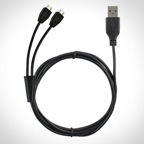 Omnihil 10 Foot Long Dual Micro-Usb Splitter Cable Compatible With Cobra Rx680 Rugged Walkie Talkies