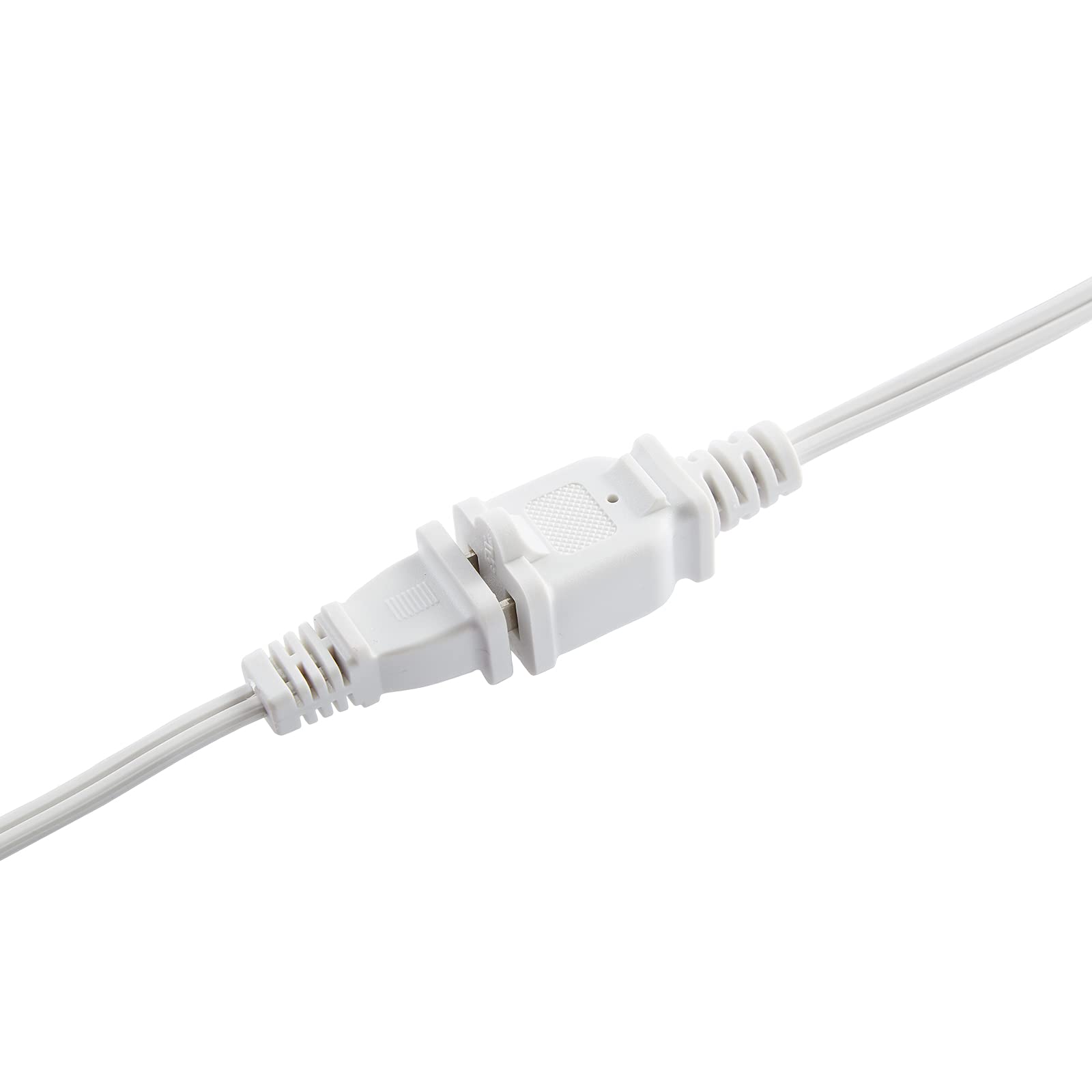 Short Extension Cord 1 Ft, White 2 Prong, 18 Awg Small Polarized Male Female Power Cable For Indoor, Nema 5 15P To Nema 5 15R, 2