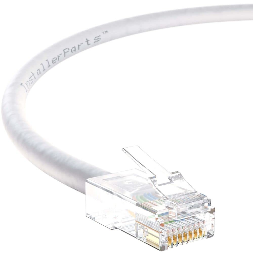 Installerparts (10 Pack Ethernet Cable Cat5E Cable Utp Non Booted 2 Ft   White   Professional Series   1Gigabit/Sec Network/Inte