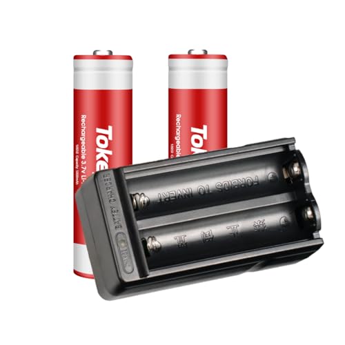 2Pcs 18650 Rechargeable Battery 4000Mah With 18650 Battery Charger,2 Bay Universal Charger Tool For 18650 Rechargeable 3.7V Li I