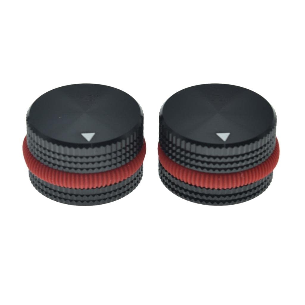 KAISH 2-Pack 63/64(25mm) Diam. Aluminium Potentiometer Knobs 1/4 Universal Metal Pot Knobs for Guitar/Bass/AMPS Amplifier/Power 