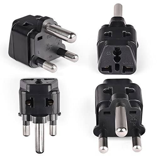 Orei South Africa, Botswana Power Plug Adapter, 2 In 1 Usa Grounded Connection   Universal Socket   Type M   4 Pack   Perfect Fo