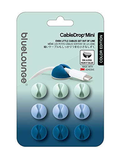 Bluelounge CableDrop Mini, 9pcs - Ombre Blue