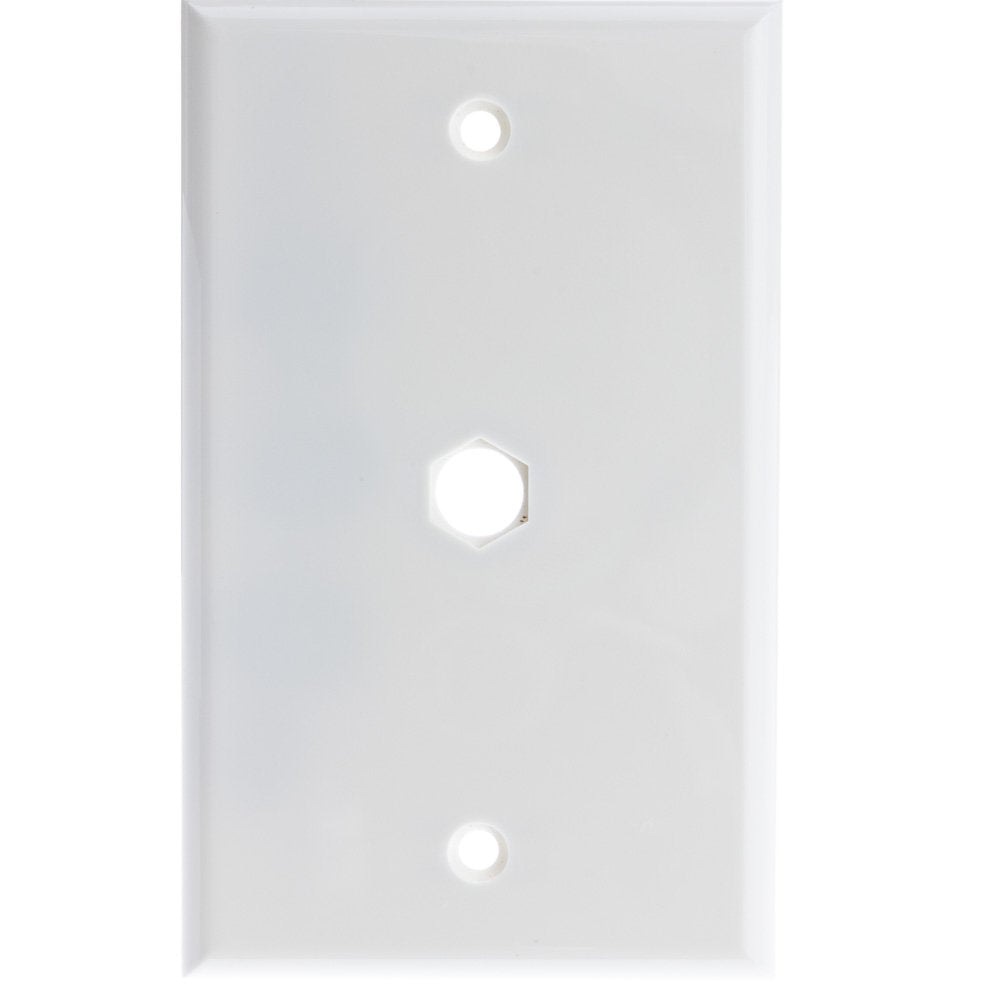 Wall Plate, 1 Hole For F Pin Connector, White