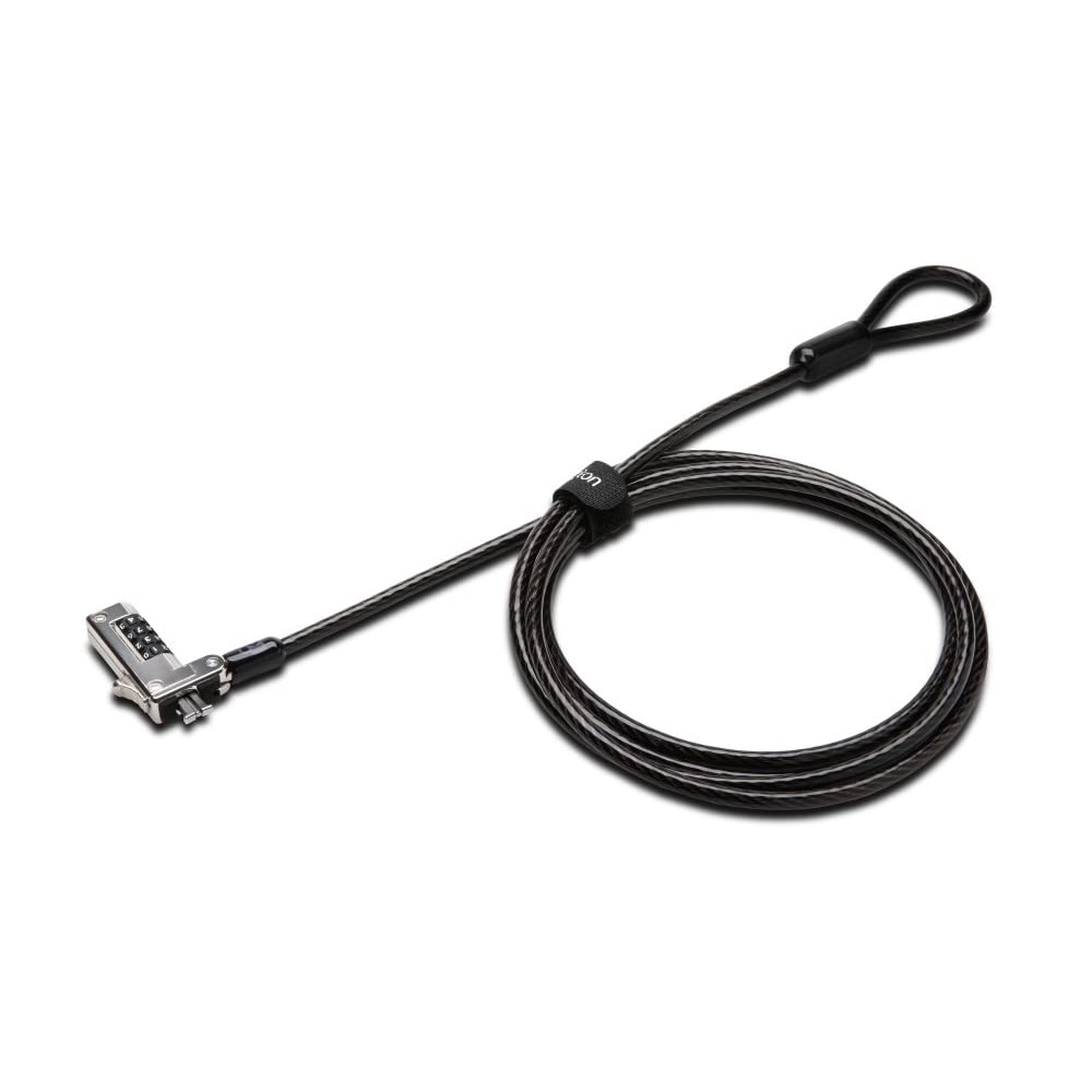 Kensington Slim Combination Laptop Lock for Ultra-thin Laptops, Security Computer Lock Cable, T-Bar Standard Slot for HP Lenovo Asus Acer, Resettable 4-wheel Number Code with 6 Foot Cable, K60600WW