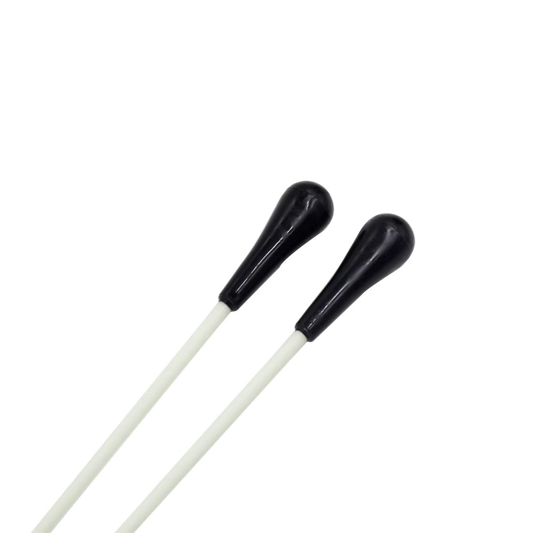 Hordion 2 Pcs 15'' Conducting Baton Music Conductor Baton Orchestra Baton With Pear Shaped Abs Handle, Black