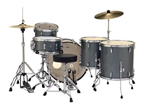 Pearl Roadshow Drum Set 5 Piece Complete Kit With Cymbals And Stands, Charcoal Metallic (Rs525Wfc/C706)