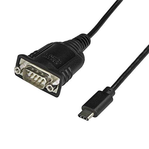 Startech.Com Usb C To Serial Adapter Cable With Com Port Retention   16'' (40Cm) Usb Type C To Rs232 (Db9) Serial Converter Cabl