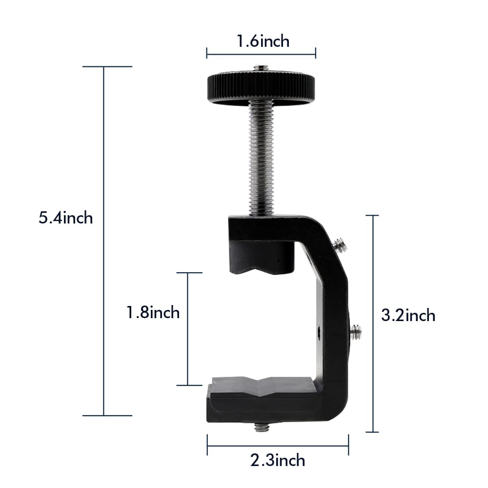 Slow Dolphin Photography C Clamp Camera Clamp Mount With 1/4' Screw For Photo Studio Video Dslr,Cameras, Light Stand, Desk, Rods, Hooks, Shelves, Cross Bars
