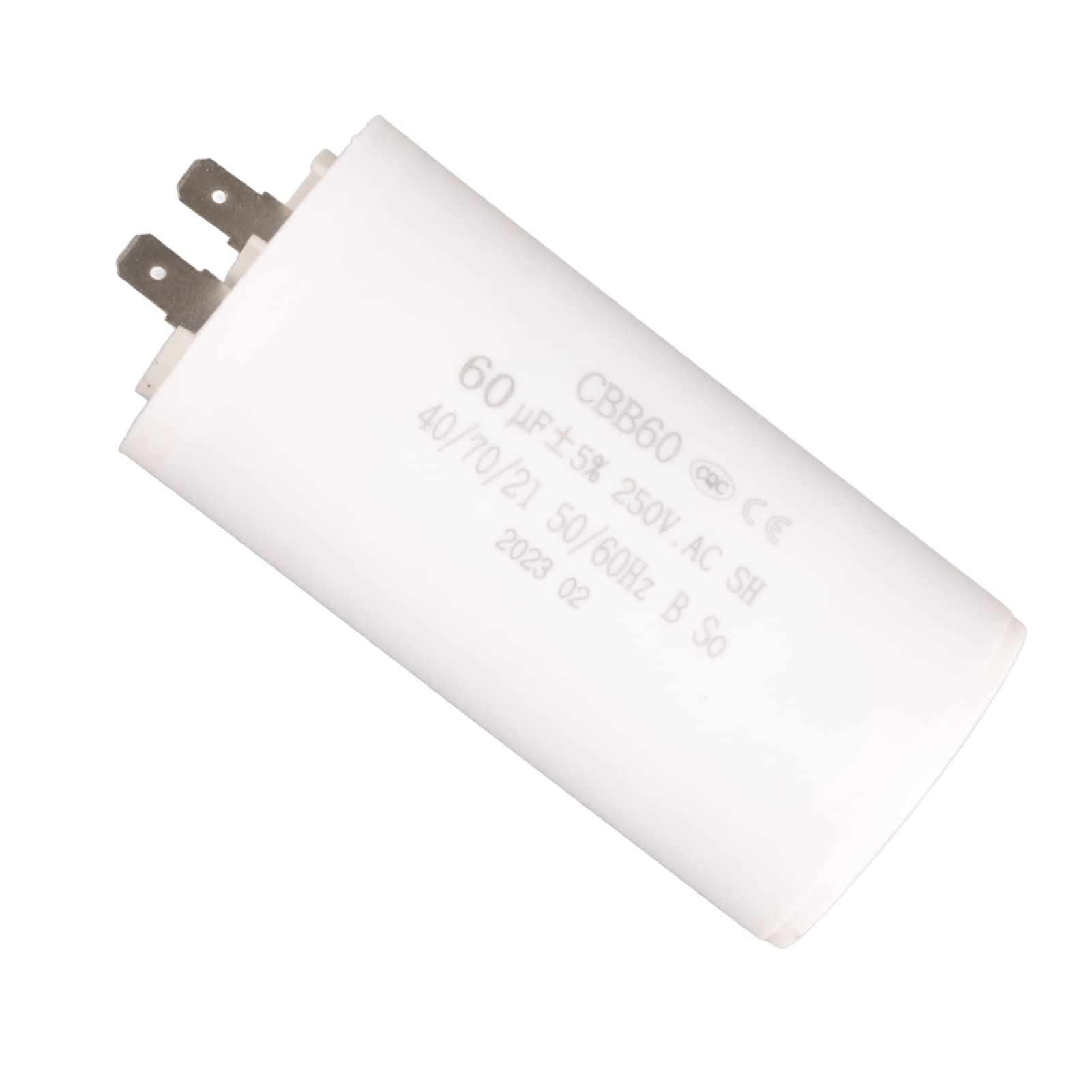 Cbb60 Capacitor, 60Uf 5% 250Vac 50/60Hz 40/70/21 Round Run Start Capacitor, For Air Conditioner Or Ac Motor And Fan Starting