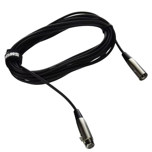 Shure C25J 25 Foot Hi Flex Cable With Chrome Xlr Connectors, Black