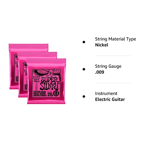 Ernie Ball 2223 Nickel Super Slinky Custom Gauge Electric Guitar Strings Regular   3 Pack