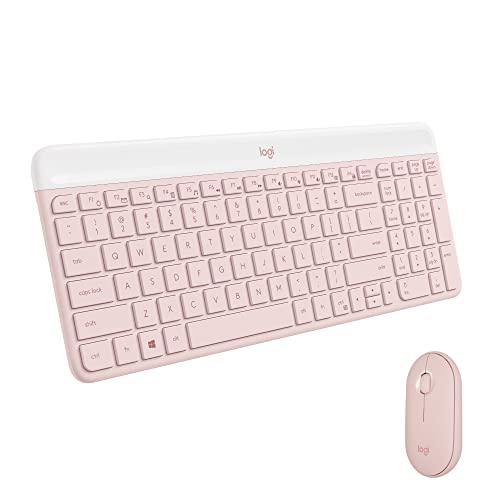 Slim Wireless Keyboard And Mouse Combo Mk470 - Rose
