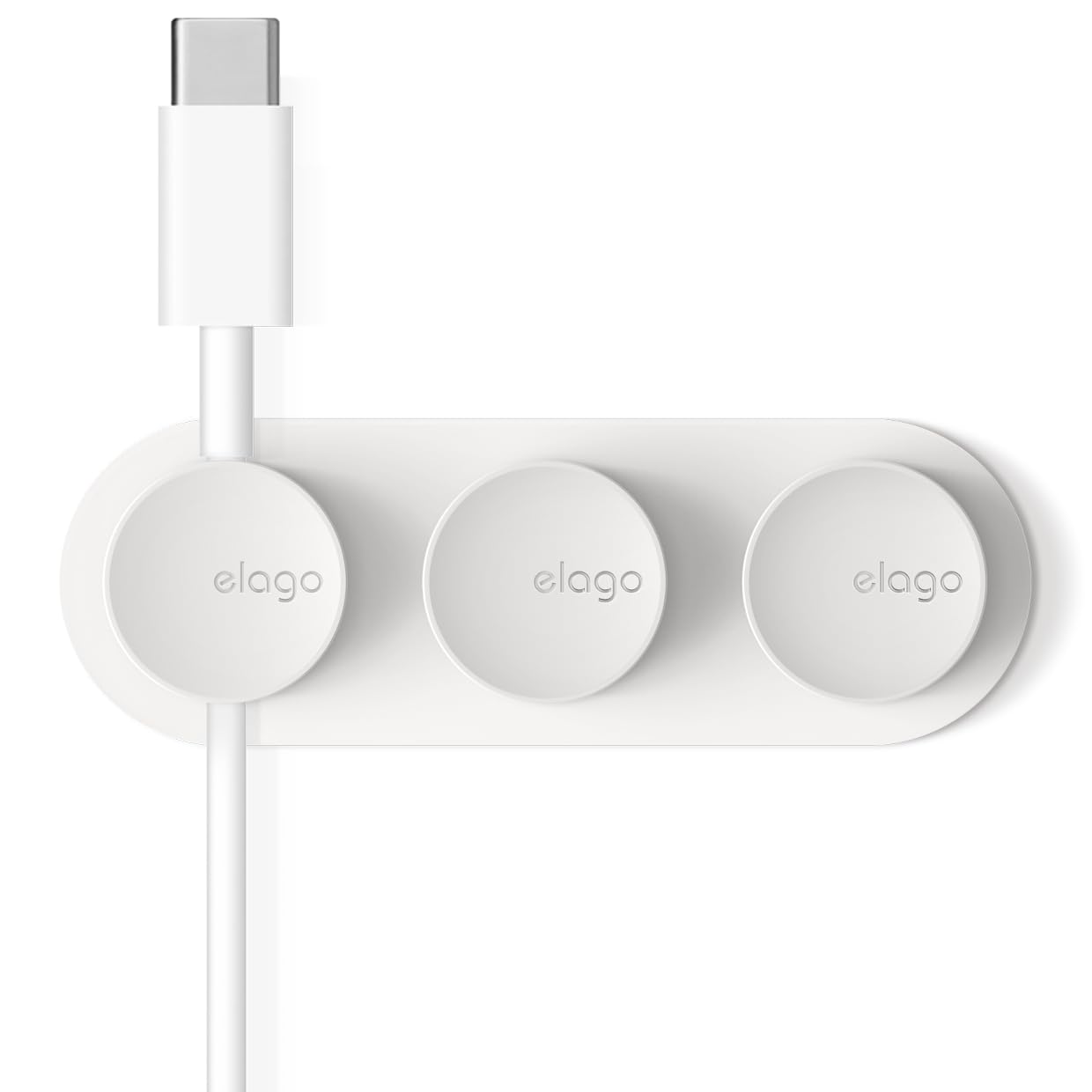 Elago Magnetic Cable Management Buttons, Magnetic Cable Holder, Organize 3 Cables, Powerful Magnets, Reusable Sticker Attaches T