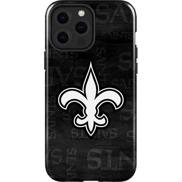 Skinit Impact Phone Case Compatible With Iphone 14 Pro Max   Officially Licensed Nfl New Orleans Saints Black & White Design
