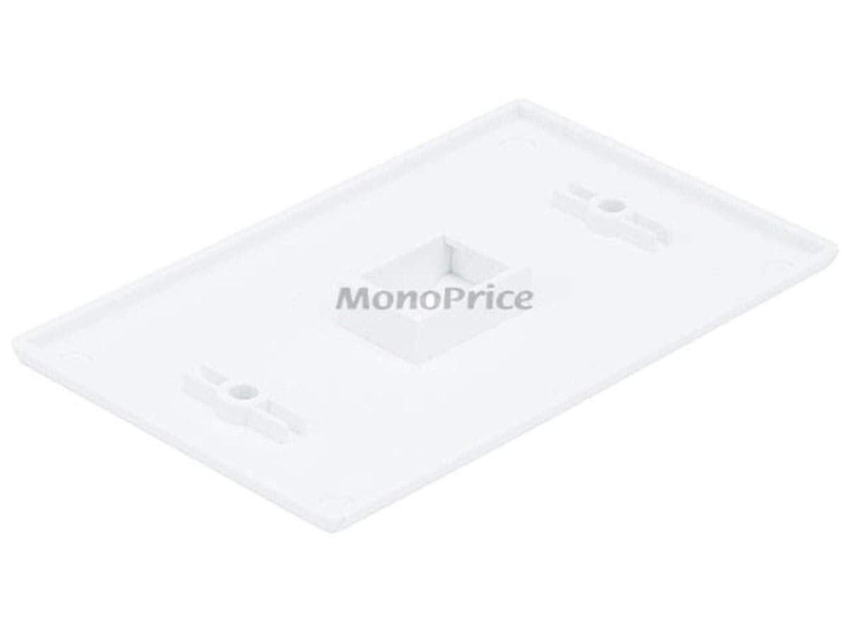 Monoprice Keystone Wall Plate   1 Port, Single Gang, Screws Included, White