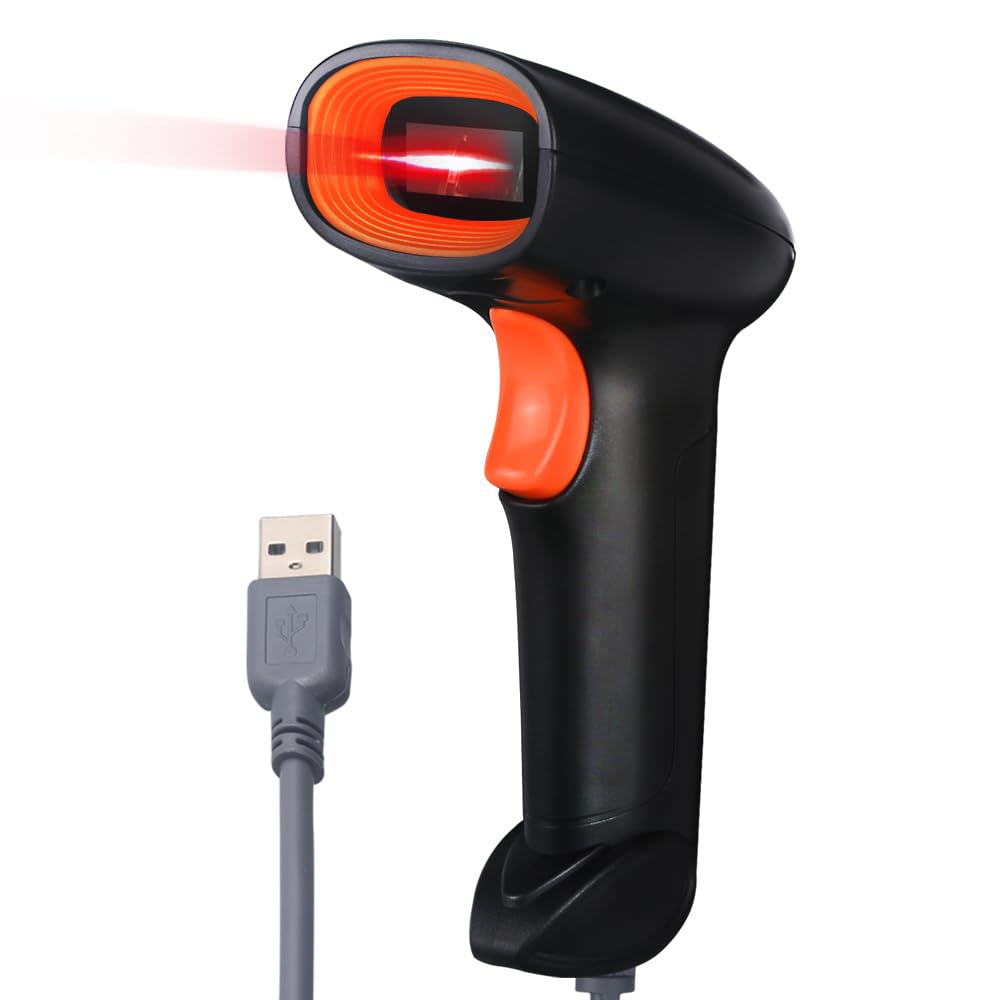 Handheld Usb Barcode Scanner Wired Automatic 1D Bar Code Reader For Supermarket, Convenience Store, Warehouse